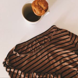 Brown & Black Striped Long Sleeve